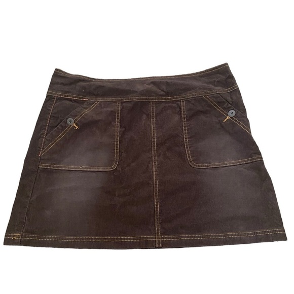 prAna Canyon Brown Corduroy Skirt Size 12 - Picture 1 of 11